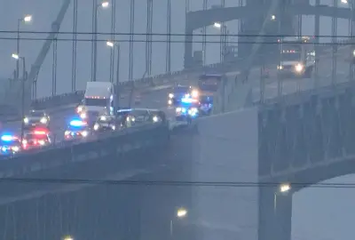 Tractor-trailer cab that fell off Delaware Memorial Bridge located by search and rescue crews