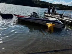 Bystander helps rescue driver after Hyundai pulling boat winds up submerged in Shrewsbury lake