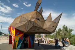 Rhingo the rhino statue stars at Denargo Market
