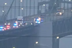 Tractor-trailer cab that fell off Delaware Memorial Bridge located by search and rescue crews